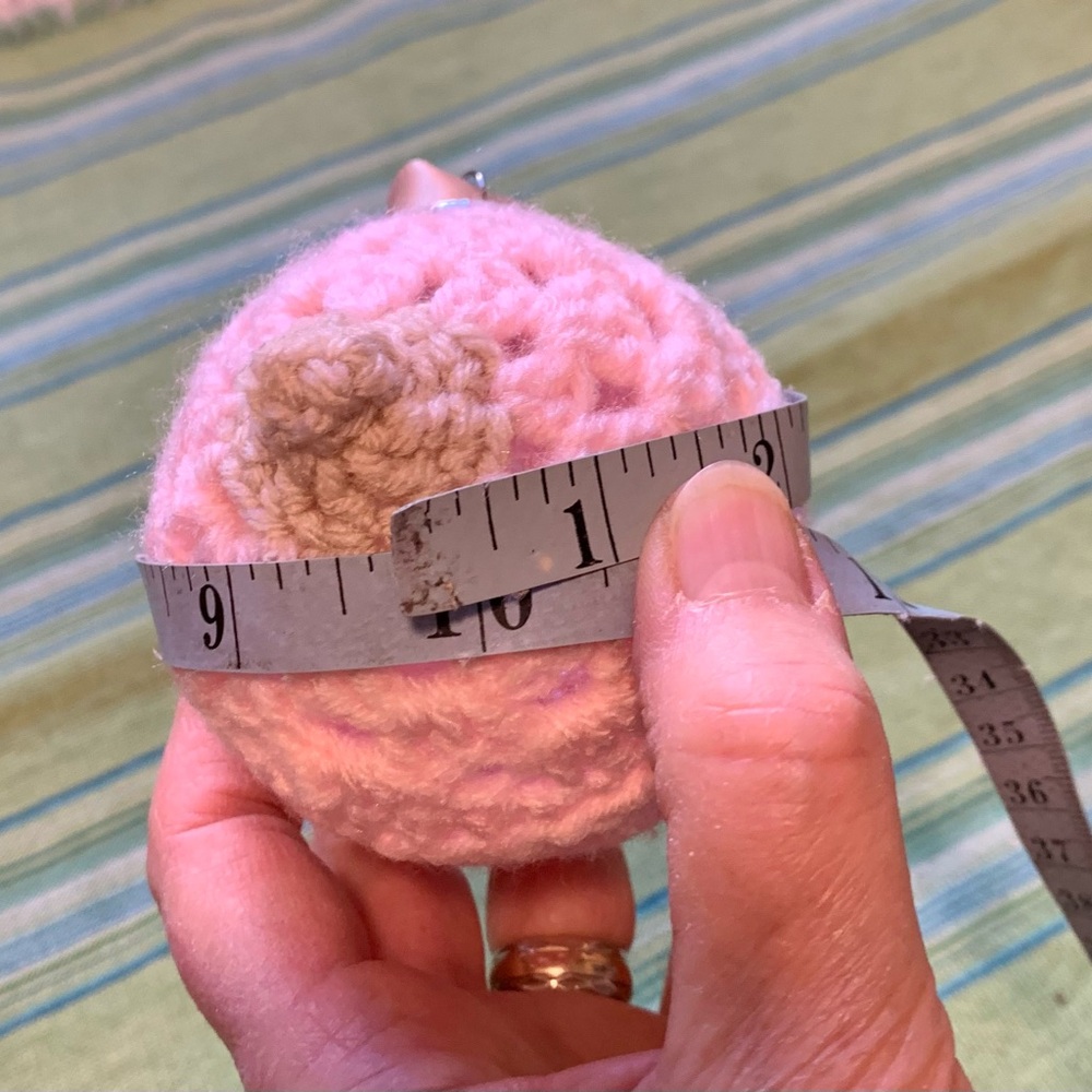 Crocheted Breast Cancer Awareness Boob Ornament - Picture 4 of 5